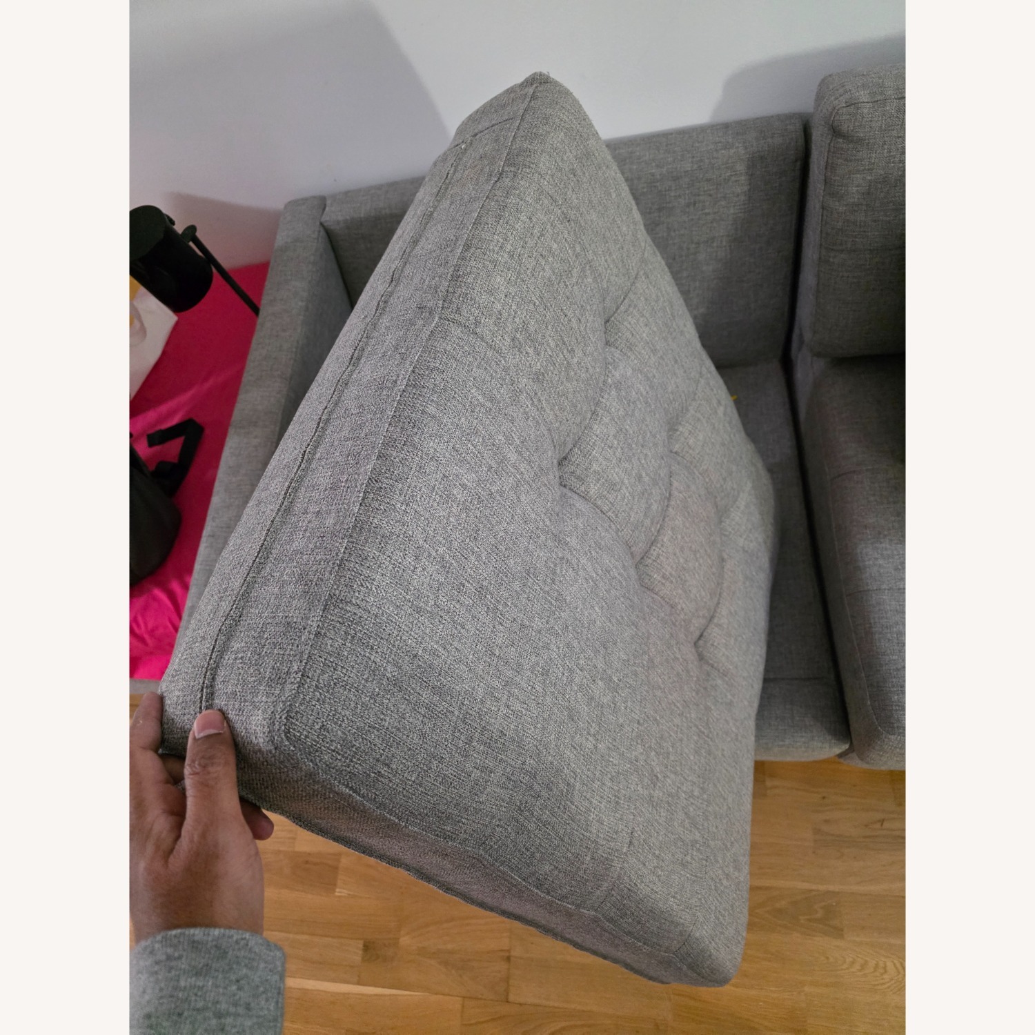 CB2 Light Gray Fabric 3+ Piece Sectional - image-5