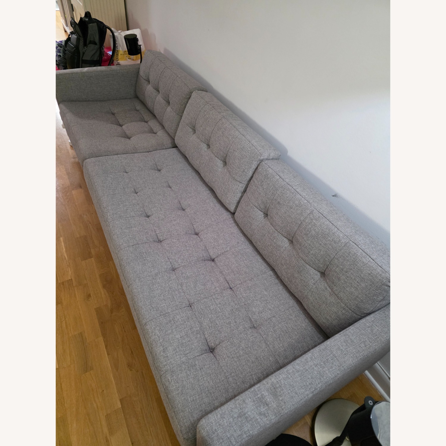 CB2 Light Gray Fabric 3+ Piece Sectional - image-1