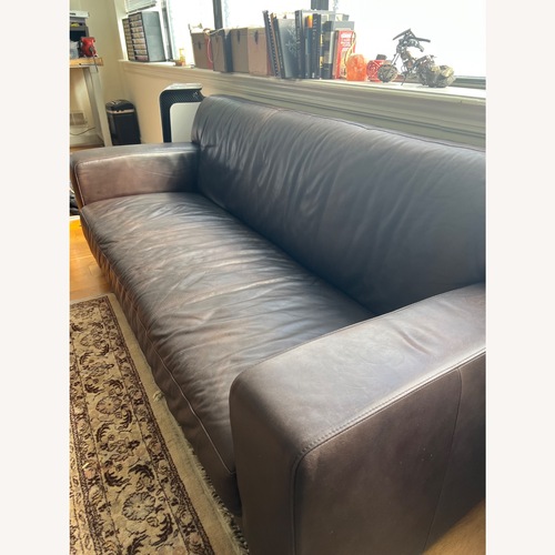 Used Ethan Allen Spencer Leather Track Arm Sofa for sale on AptDeco