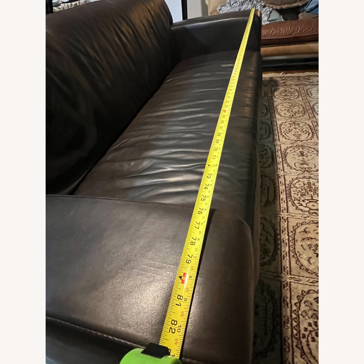 Ethan Allen Spencer Leather Track Arm Sofa - image-4