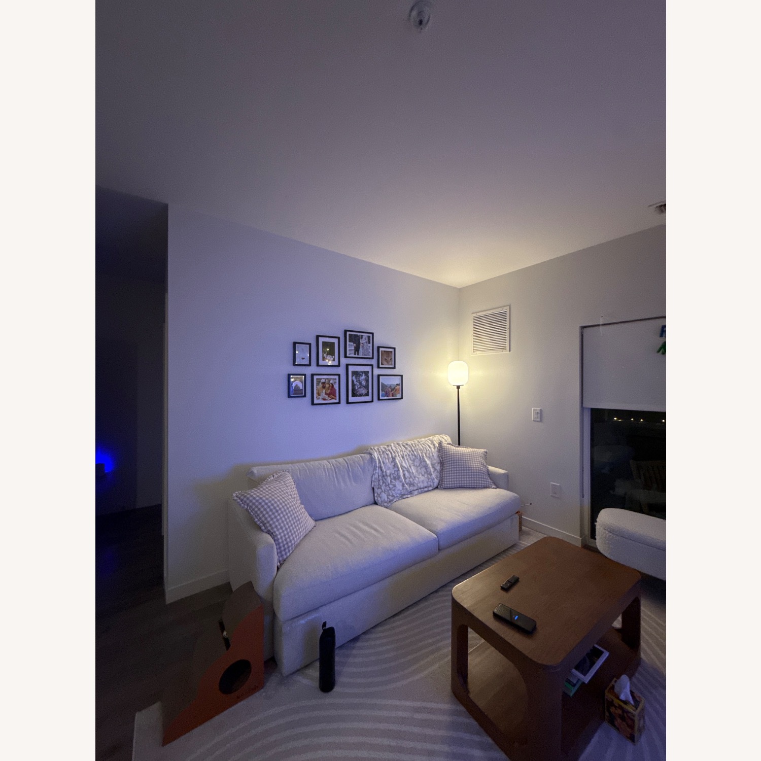 Crate & Barrel Lounge 93" Sofa White Loveseat - image-2