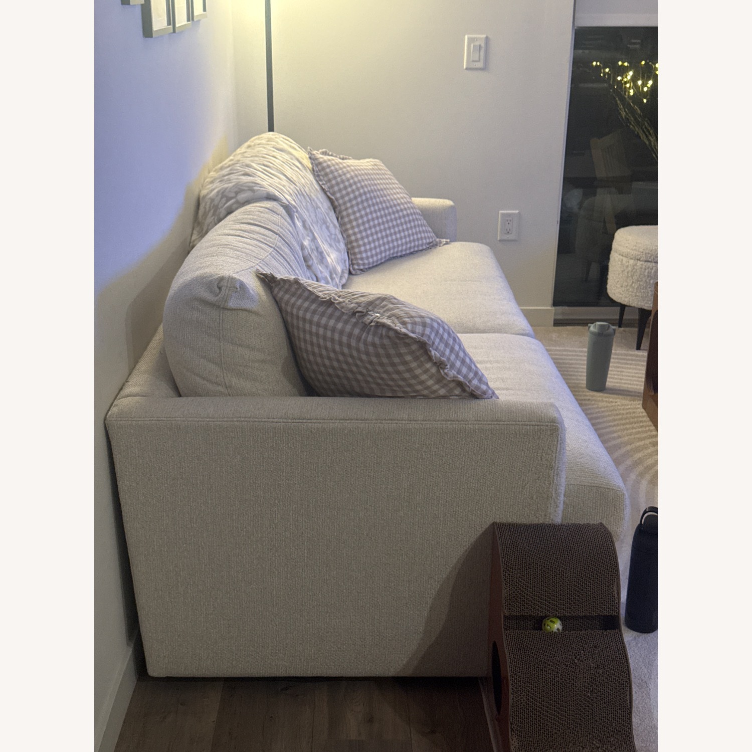 Crate & Barrel Lounge 93" Sofa White Loveseat - image-3