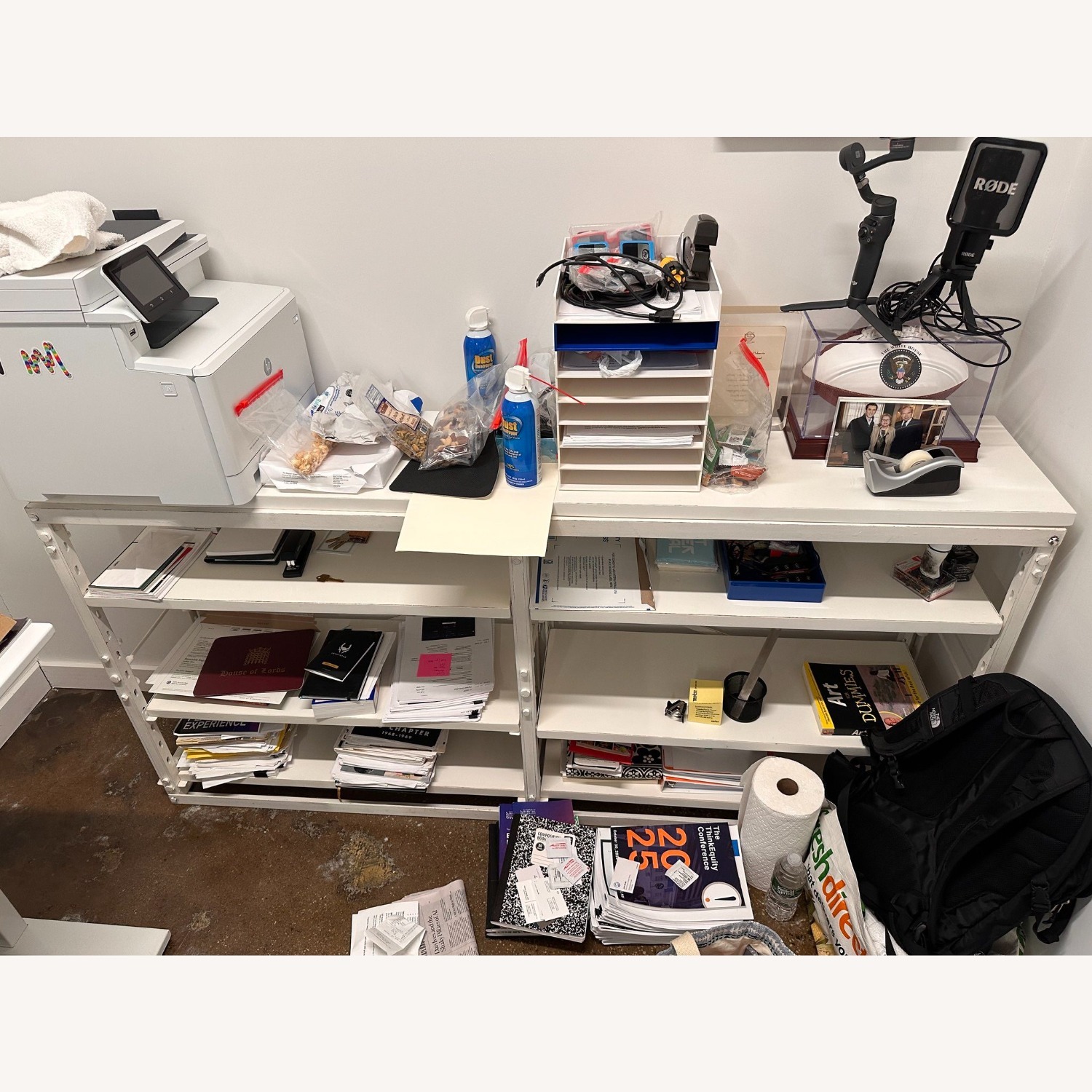 Restoration Hardware White Metal Console - image-2