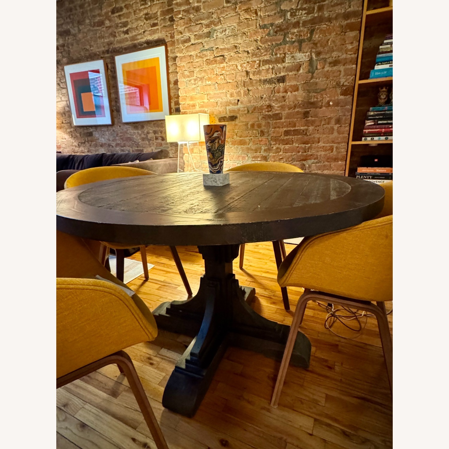 Restoration Hardware Dark Brown Wood Dining Table - image-1