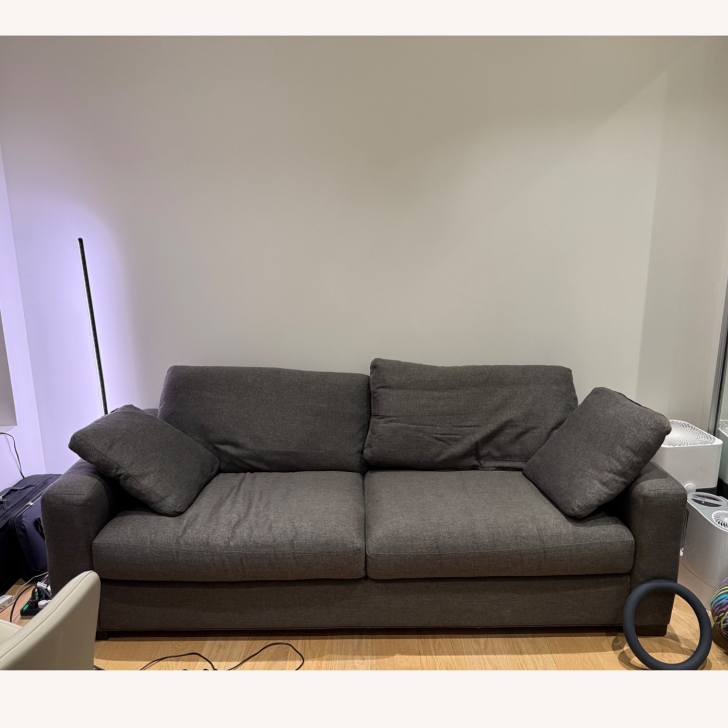 Room & Board 88” Charcoal Metro 2 Cushion Sofa - image-2