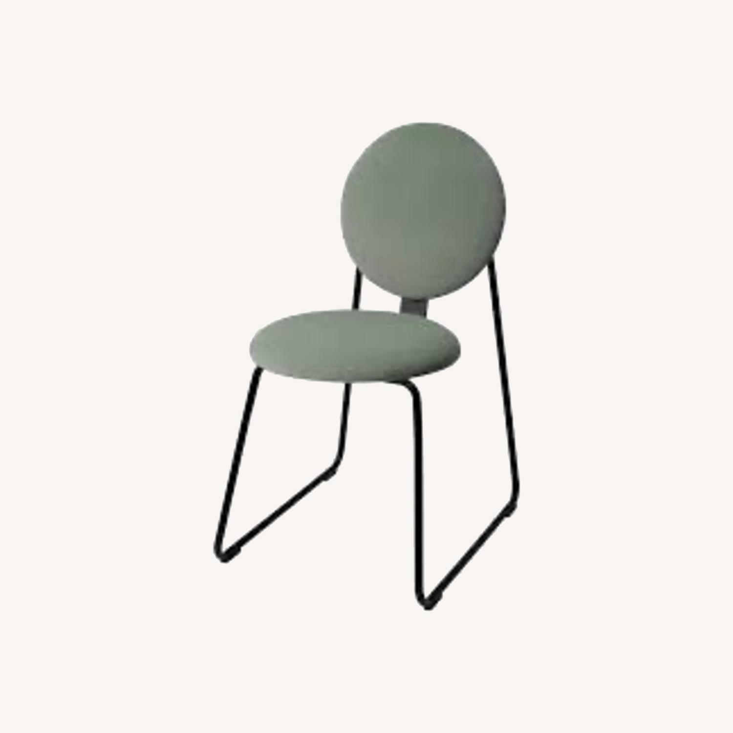IKEA Månhult Green Metal Dining Chairs - image-0