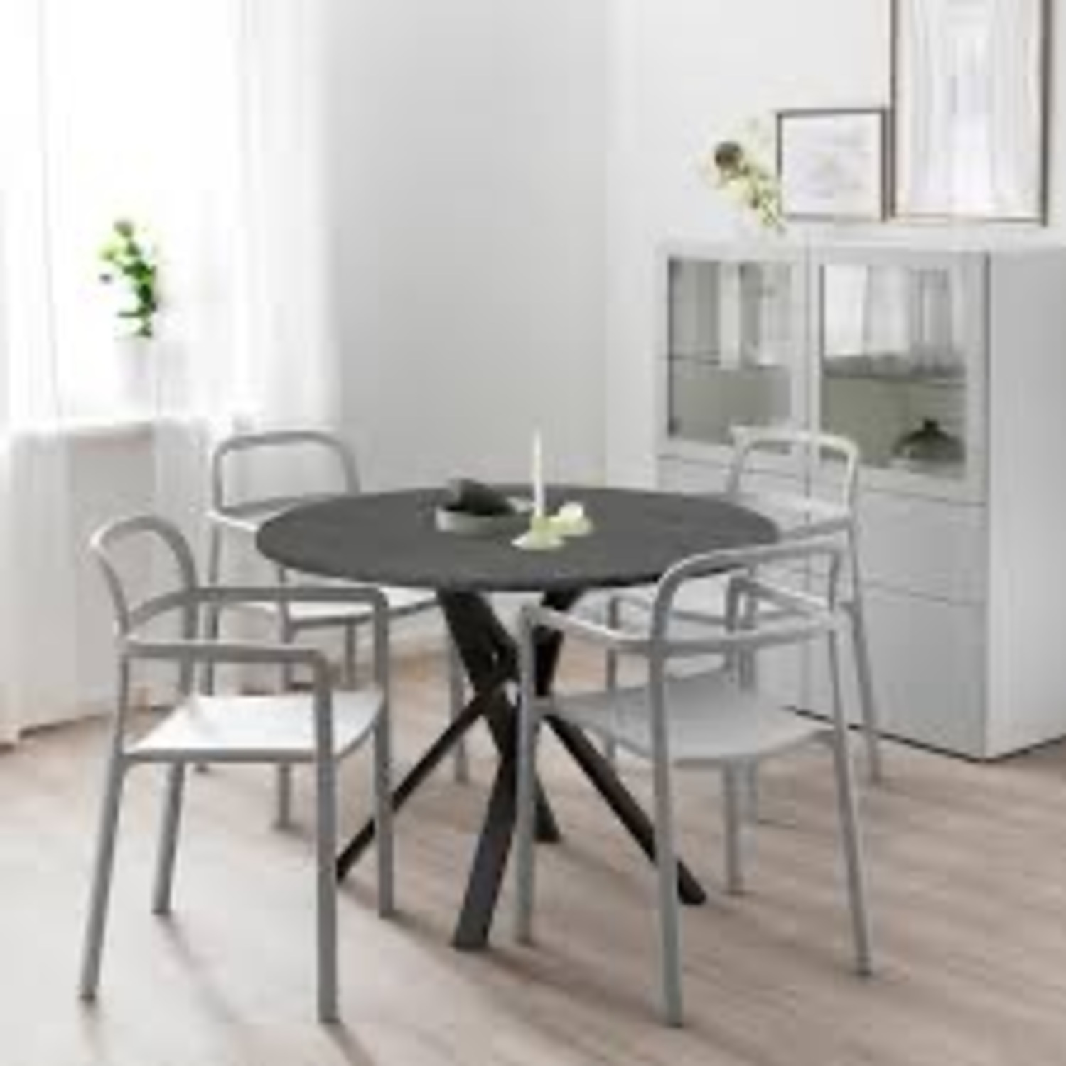 IKEA Mariedamm Dark Gray Wood Dining Table - image-1