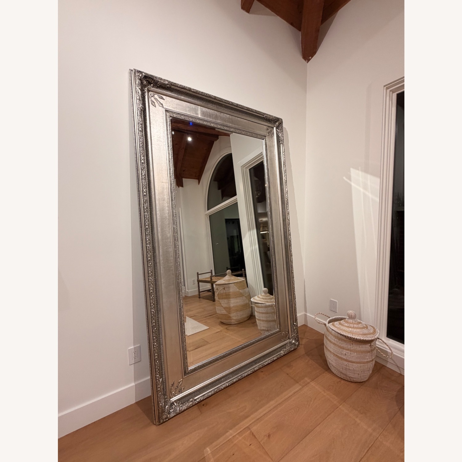 Calvin Floor Mirror Antique Silver - image-1