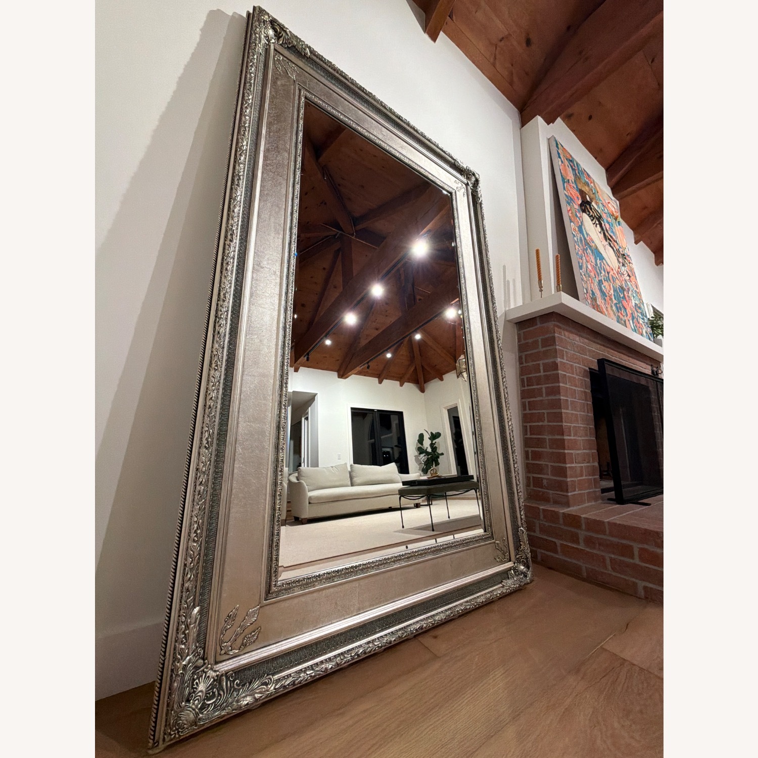 Calvin Floor Mirror Antique Silver - image-3