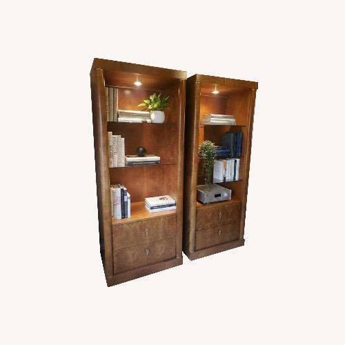 Used Henredon Light Brown Burlwood Etageres  for sale on AptDeco