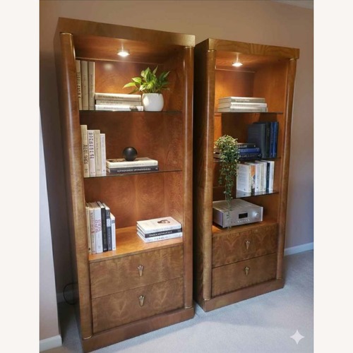 Used Henredon Light Brown Burlwood Etageres  for sale on AptDeco