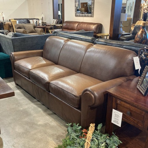 Used Walter E. Smithe Portland Leather 3-Seat Sofa for sale on AptDeco