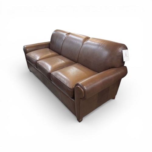 Used Walter E. Smithe Portland Leather 3-Seat Sofa for sale on AptDeco