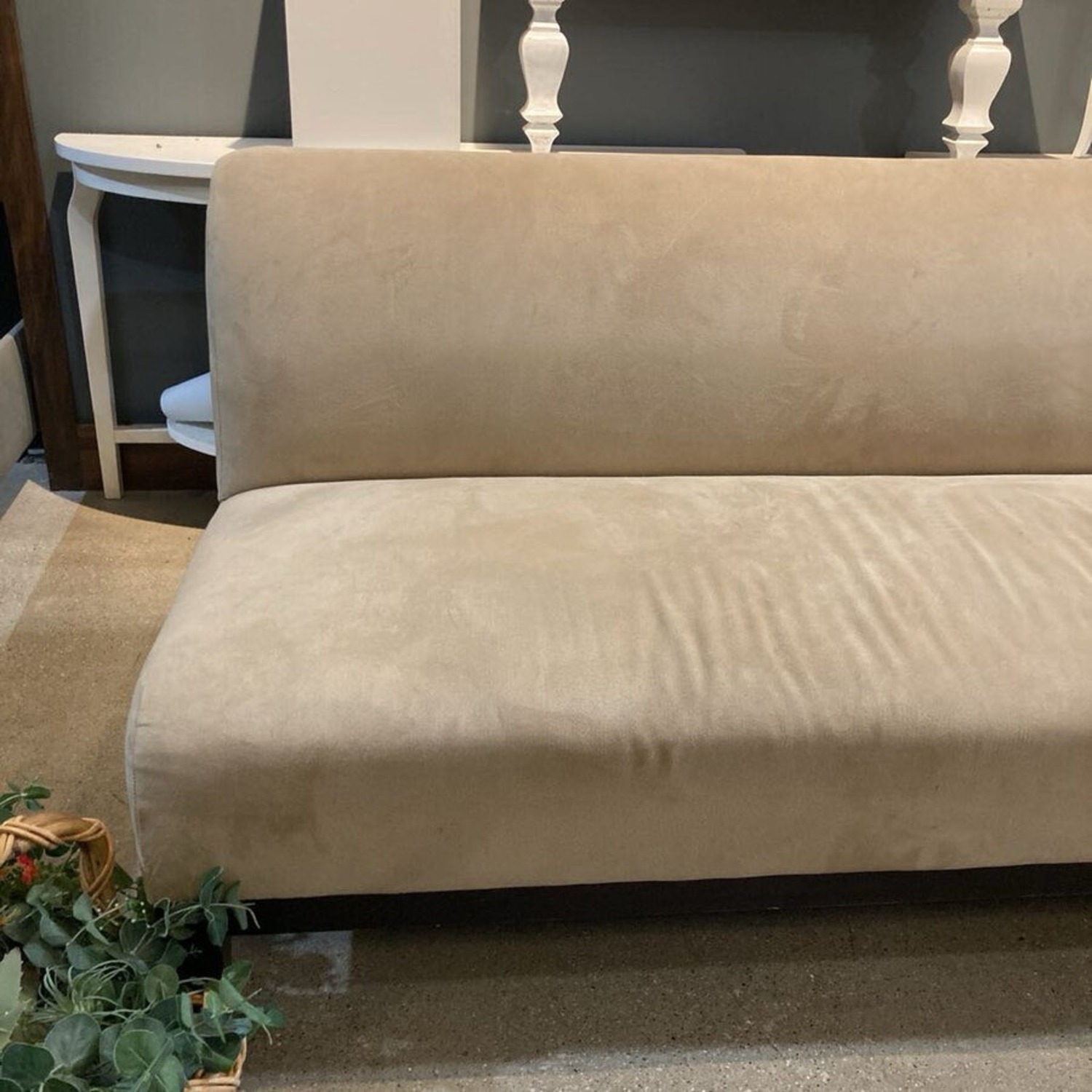 Room & Board Armless Microfiber Sofa Sand - image-3