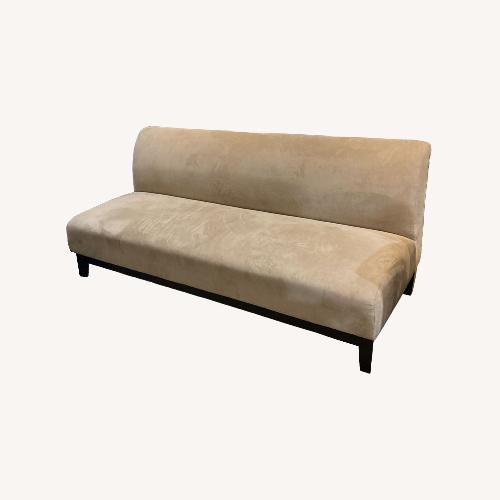 Used Room & Board Armless Microfiber Sofa Sand for sale on AptDeco