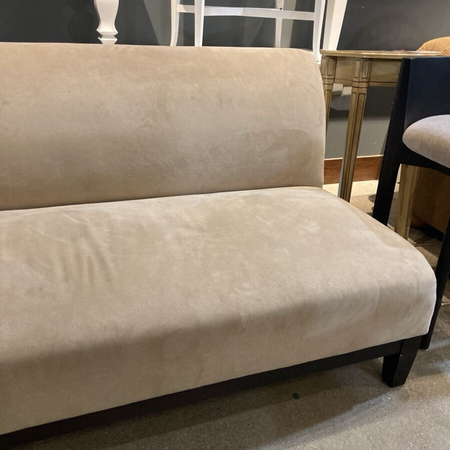 Room & Board Armless Microfiber Sofa Sand - image-4