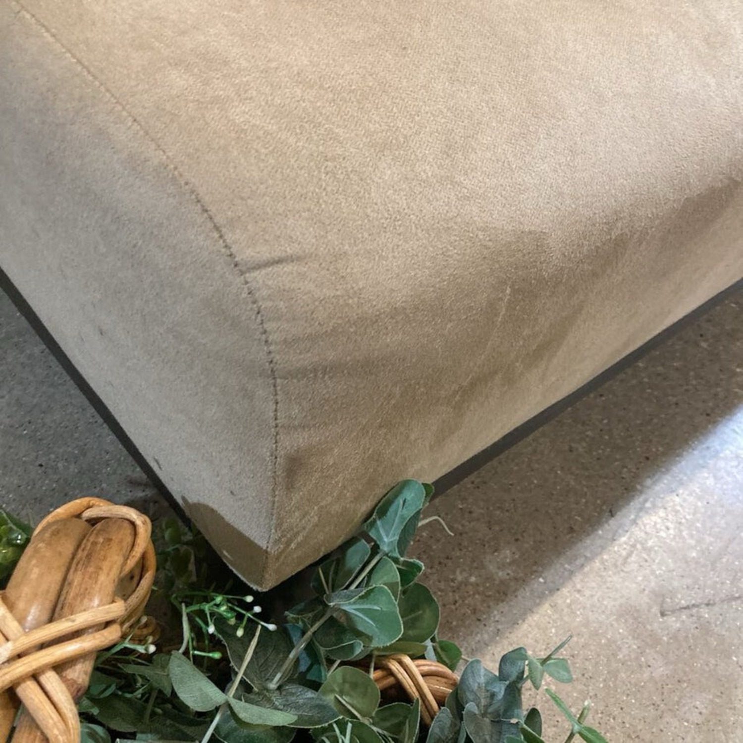 Room & Board Armless Microfiber Sofa Sand - image-5