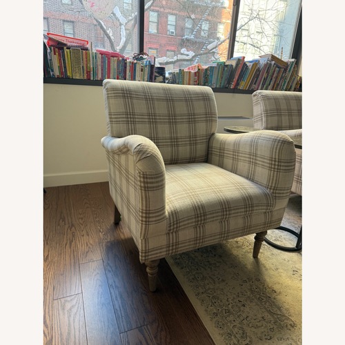 Used Bed Bath & Beyond Natural Fabric Armchair for sale on AptDeco