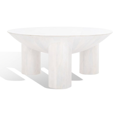 Used Safavieh Couture Calhoun White Wood Coffee Table for sale on AptDeco