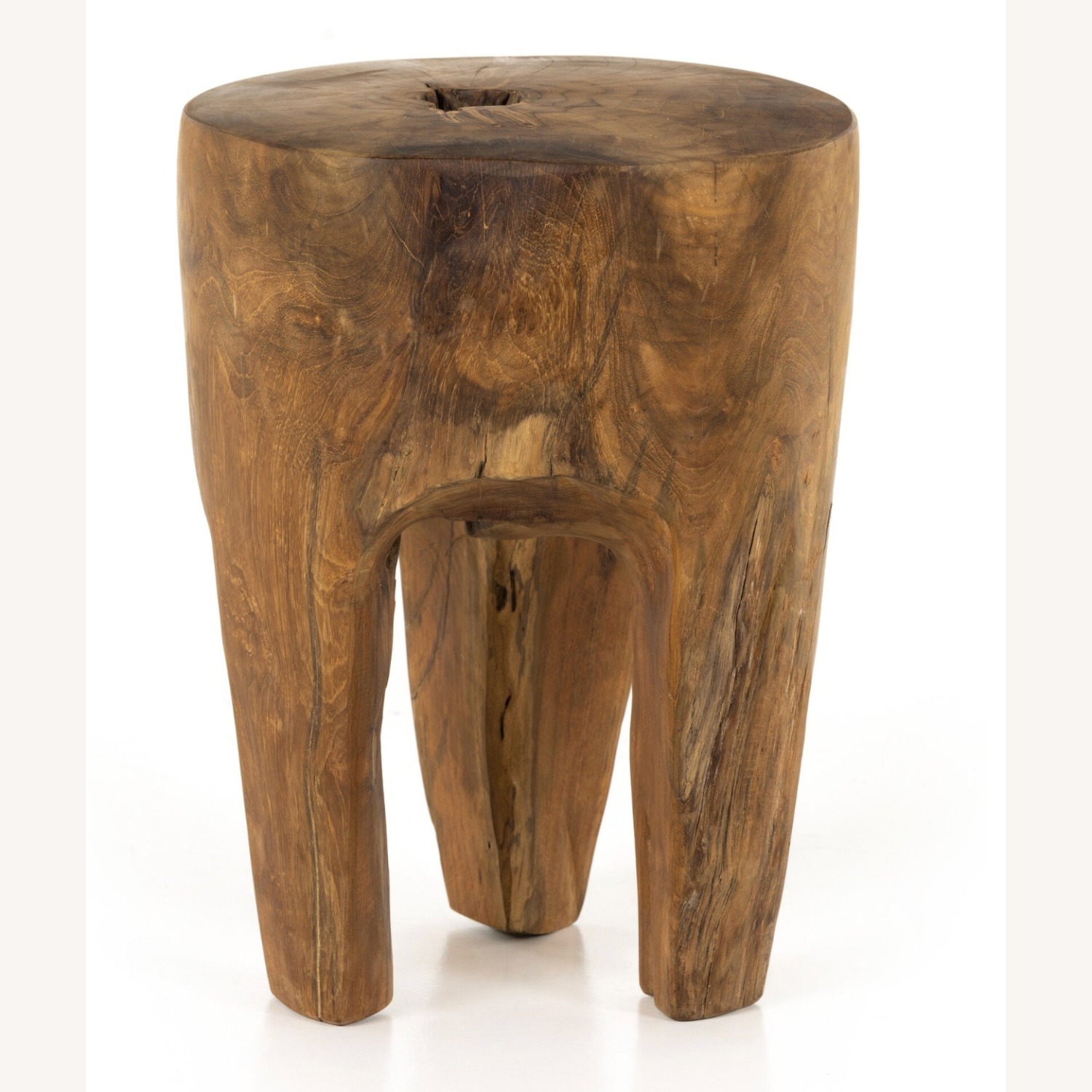 Primitive Indonesian Three-Leg Wood Stool - image-0
