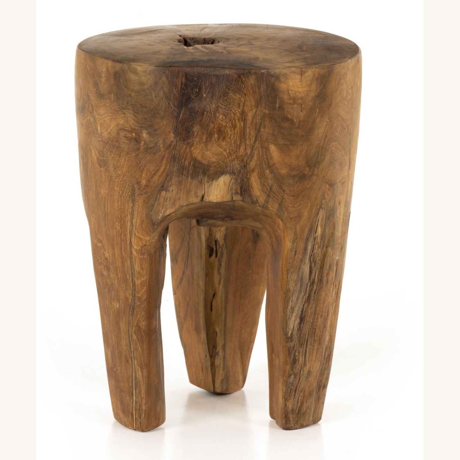 Primitive Indonesian Three-Leg Wood Stool - image-8