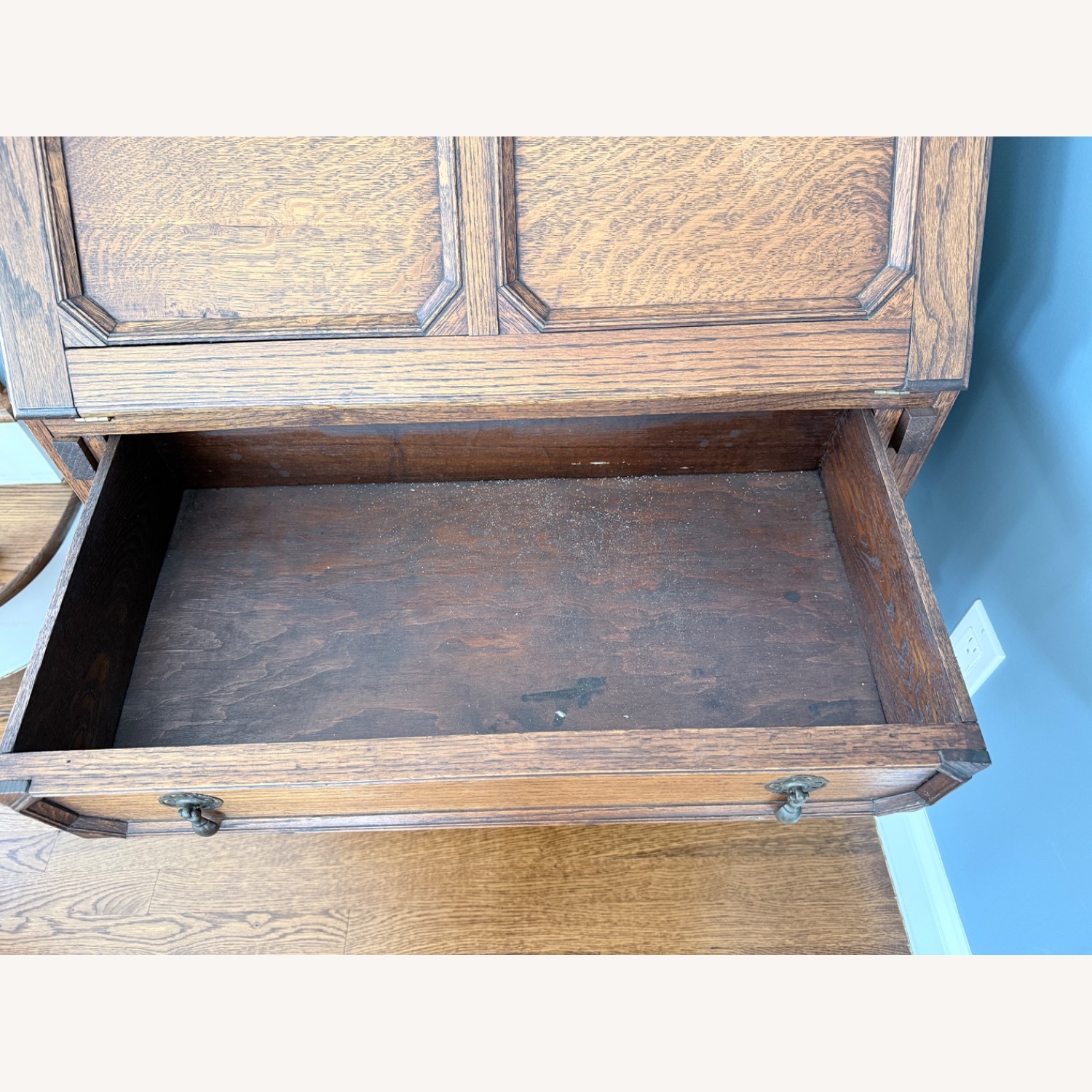 Vintage/Antique Dark Brown Wood Secretary - image-1