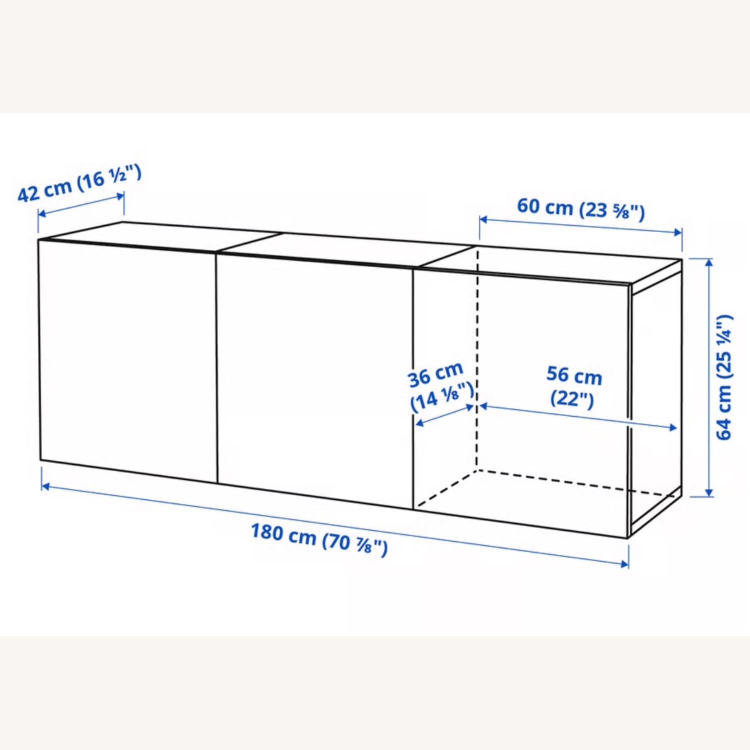 IKEA BESTÅ White Wood Sideboard - image-1