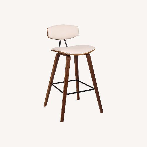 Used Benzara Cream 28.5-in H Tall Upholstered Wood Bar Stool for sale on AptDeco