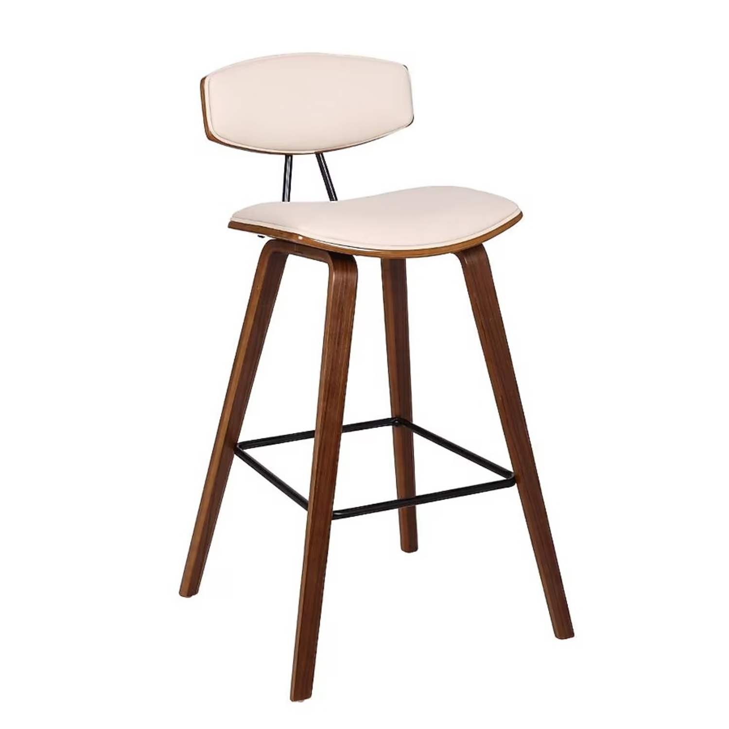 Benzara Cream 28.5-in H Tall Upholstered Wood Bar Stool - image-0