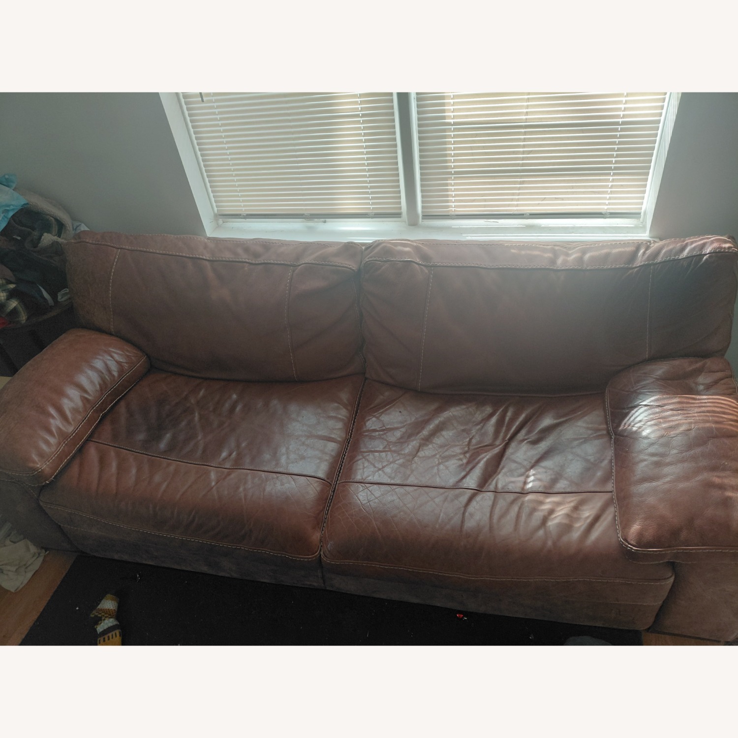 2 Seater Leather Sofa - image-0