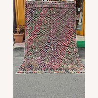 Vintage Wool Turkish Kilim Area Rug 5' x 7' Pink