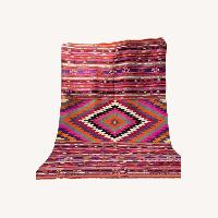 Turkish Hybrid Diamond Kilim Raspberry 1960s–70s