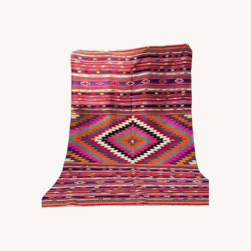 Used Turkish Hybrid Diamond Kilim Raspberry 1960s–70s for sale on AptDeco