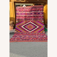 Turkish Hybrid Diamond Kilim Raspberry 1960s–70s