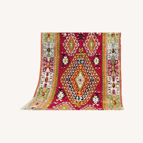 Used Turkish Handwoven Rug | Mid-Century Oriental Kilim for sale on AptDeco