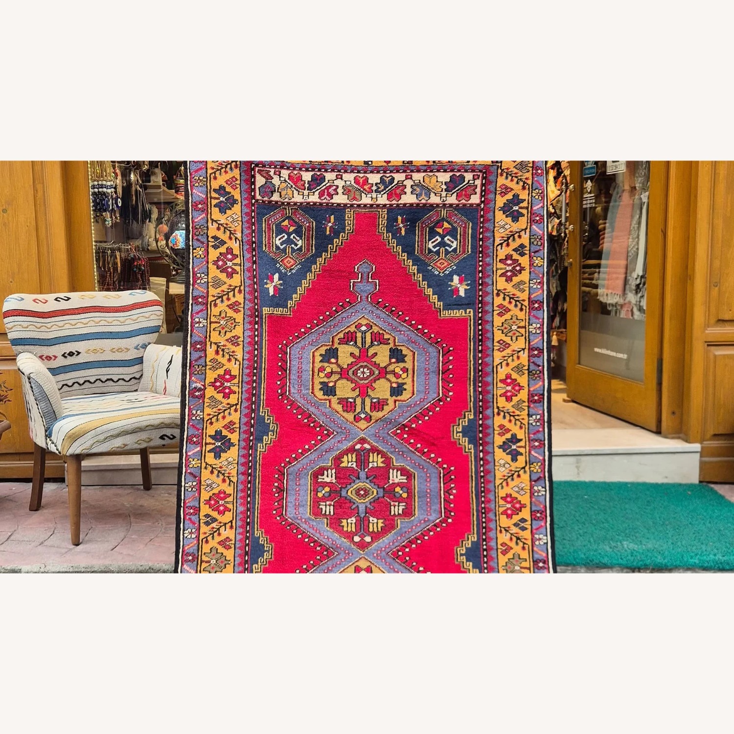Vintage Turkish Hand-Knotted Oriental Wool Runner - image-2