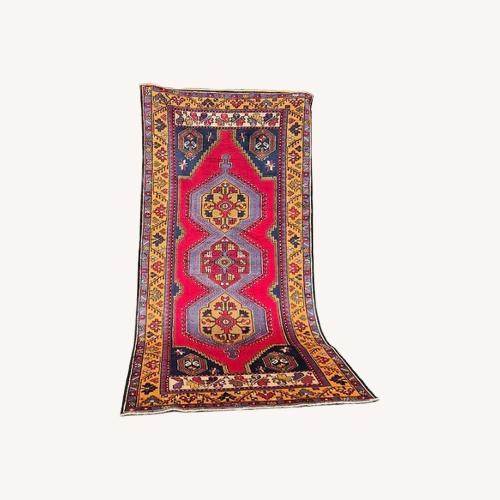 Used Vintage Turkish Hand-Knotted Oriental Wool Runner for sale on AptDeco