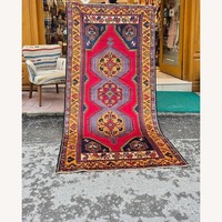 Vintage Turkish Hand-Knotted Oriental Wool Runner