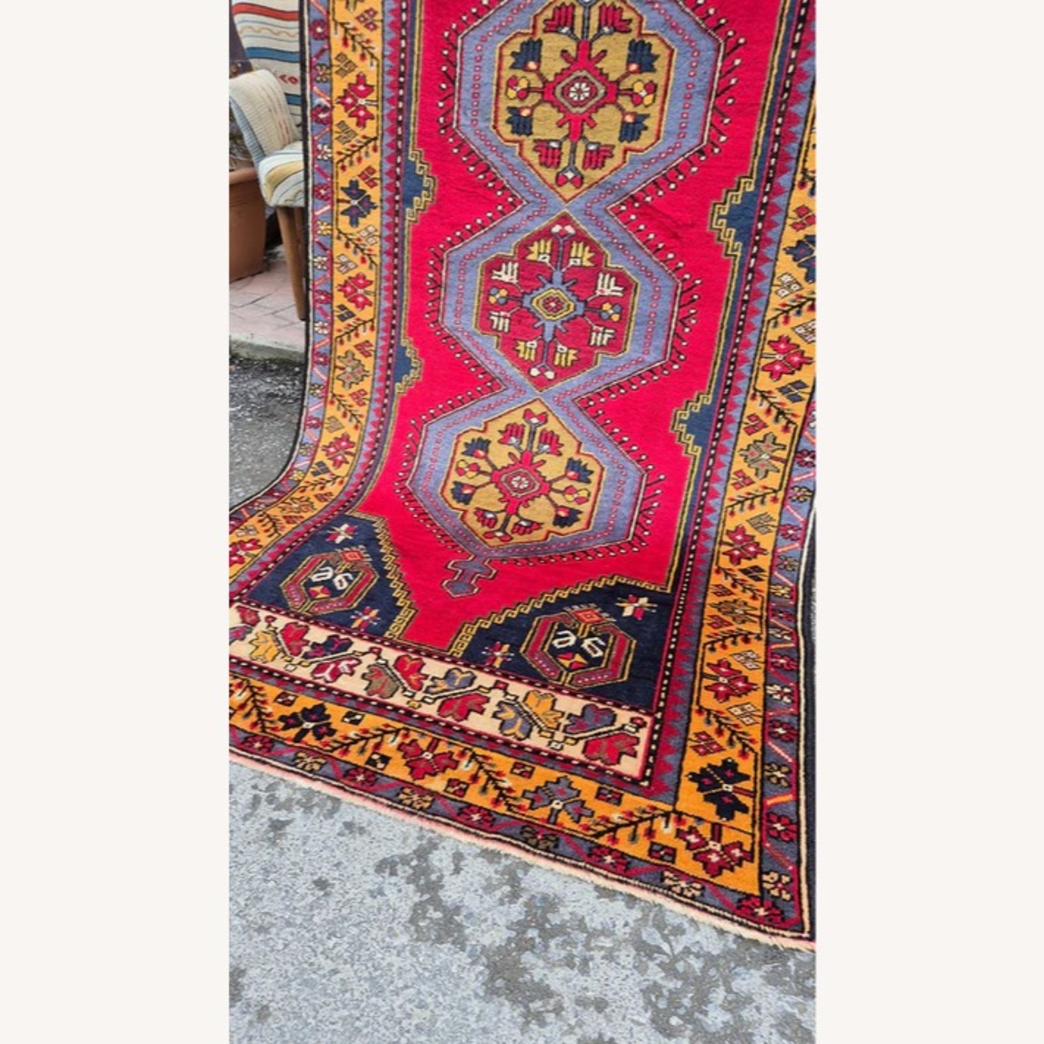 Vintage Turkish Hand-Knotted Oriental Wool Runner - image-1