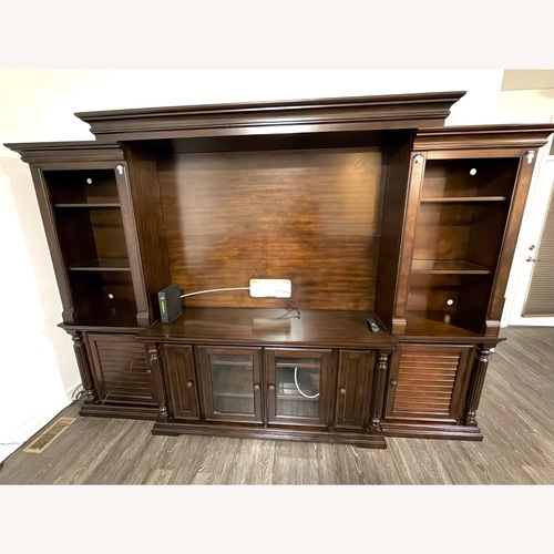 Used Brown Wooded Entertainment Center for sale on AptDeco
