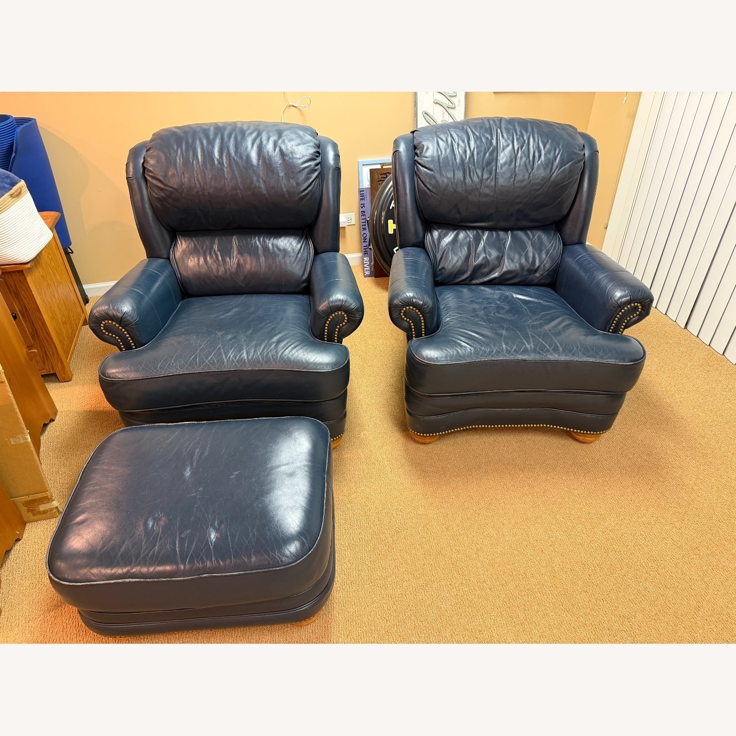 Amish Chairs and Ottoman - image-1