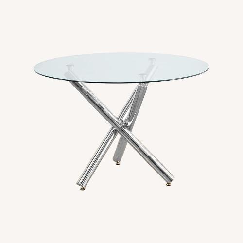 Used Round Glass Dining Table for sale on AptDeco