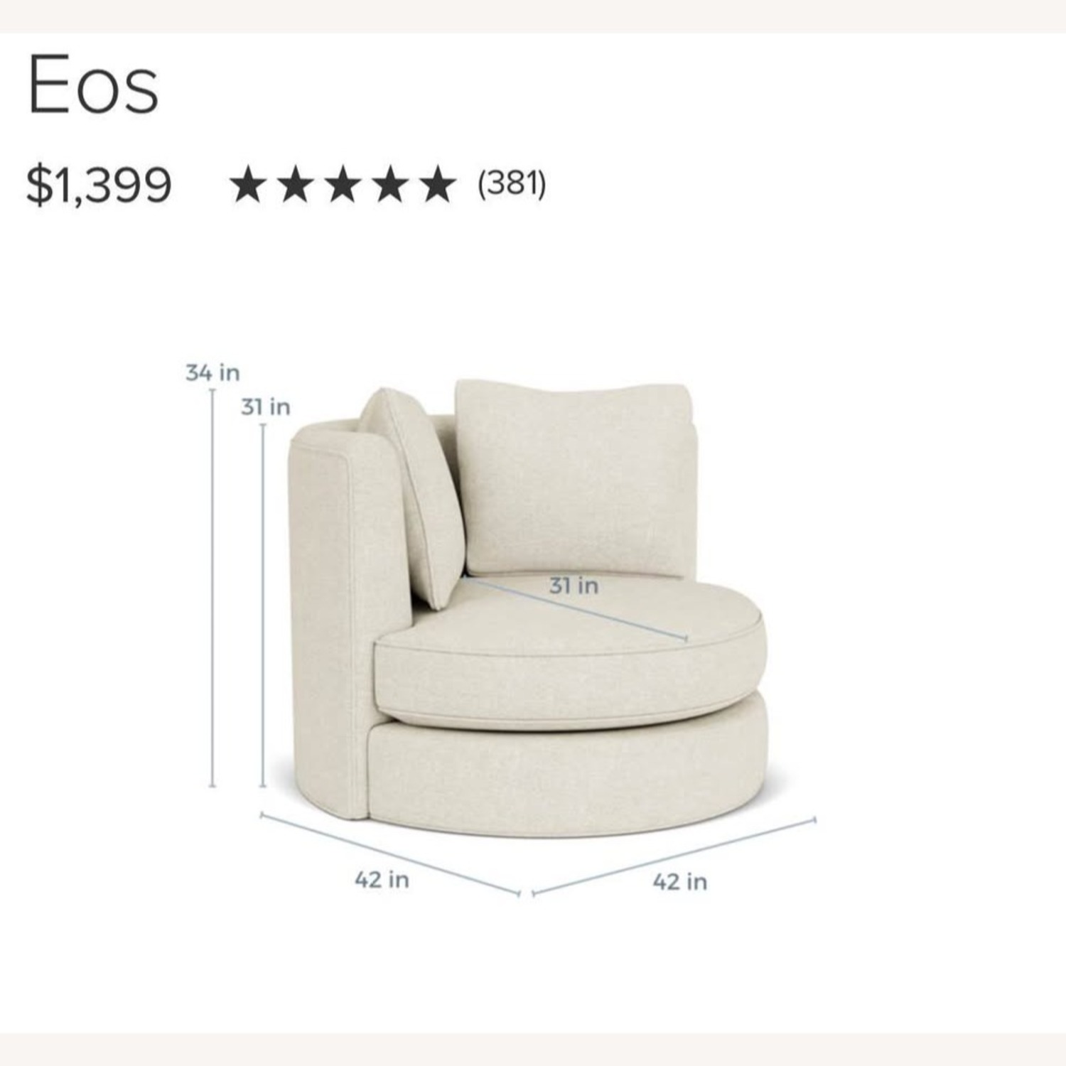 Room & Board Eos White Accent Chair - image-4