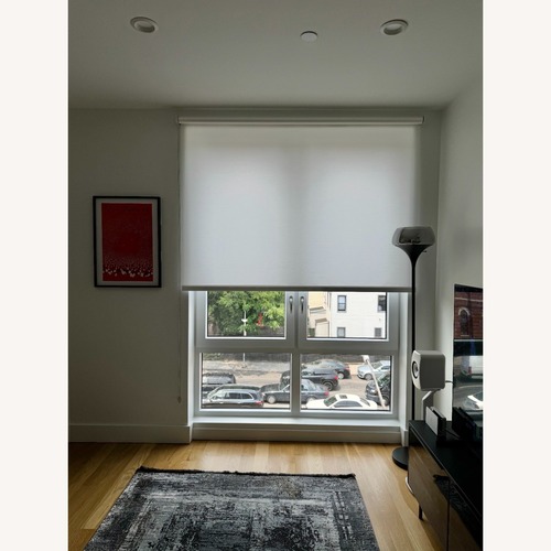Used The Shade Store White Fabric Curtains for sale on AptDeco