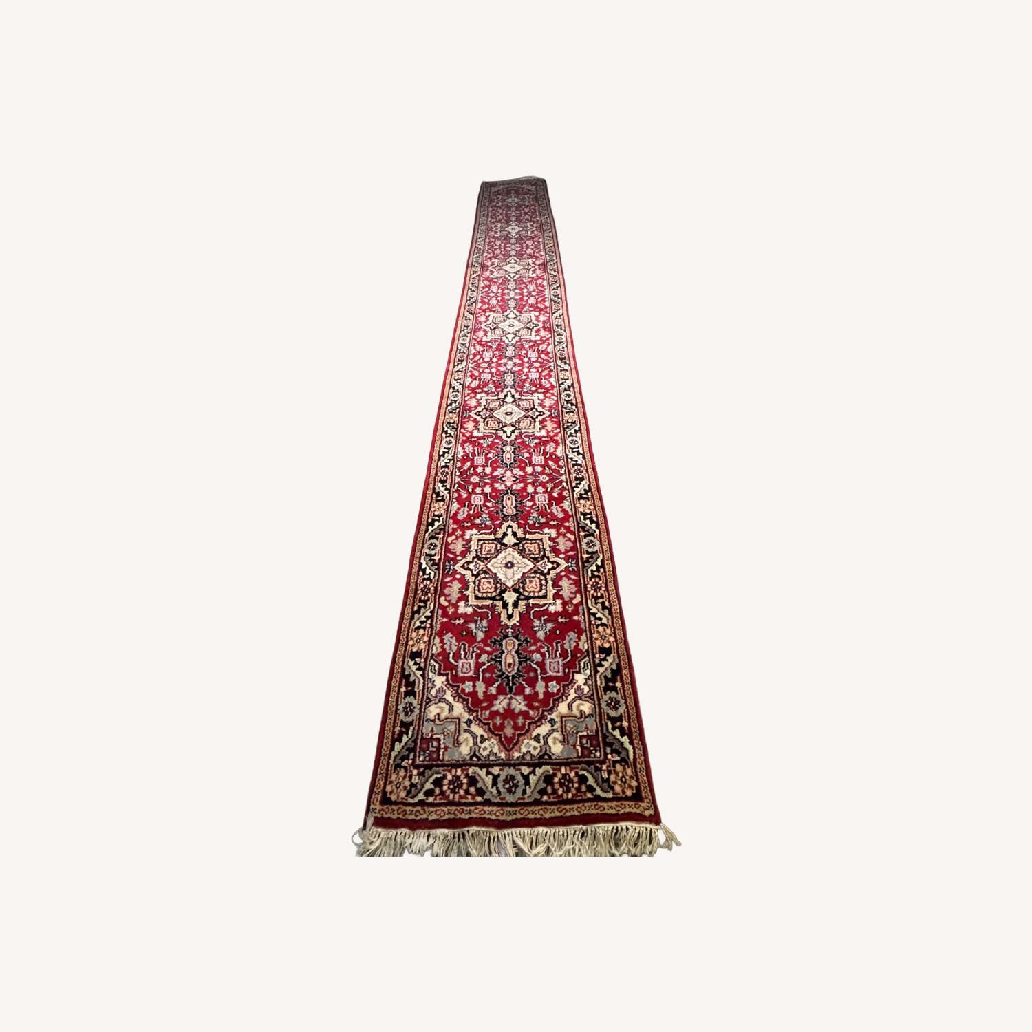 Red Wool Runner Rug 2.5' x 21' - image-0