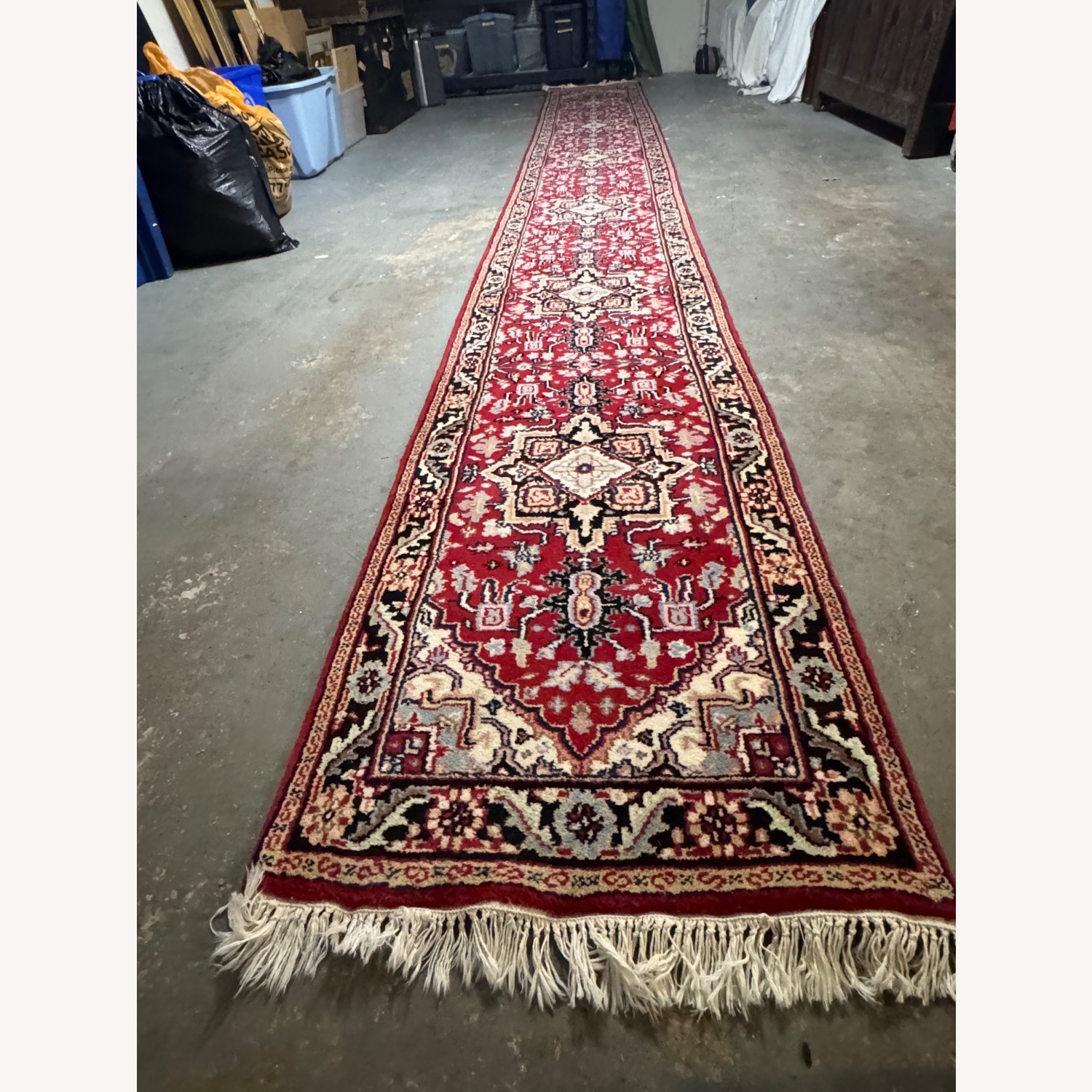 Red Wool Runner Rug 2.5' x 21' - image-1