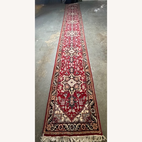 Used Red Wool Runner Rug 2.5' x 21' for sale on AptDeco