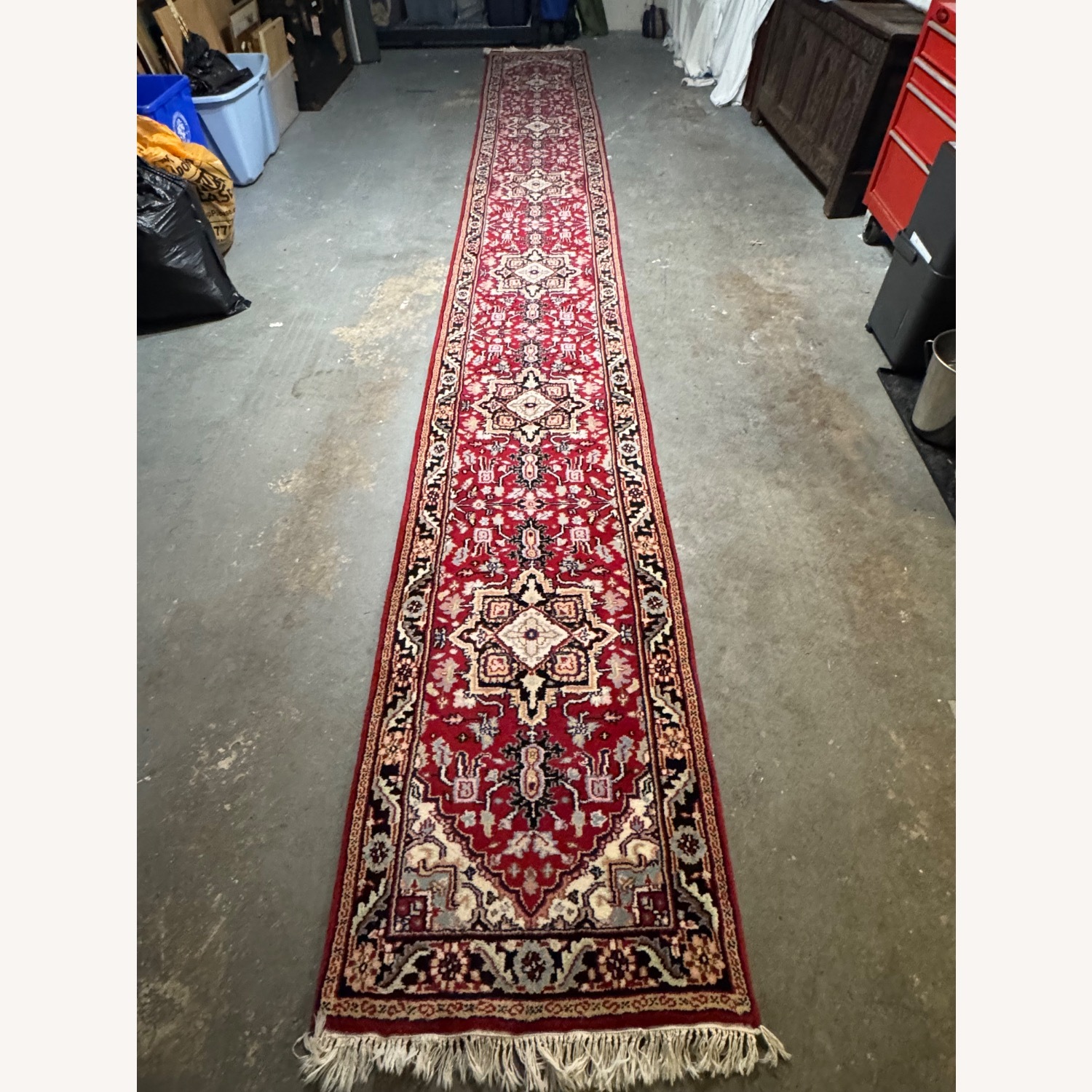 Red Wool Runner Rug 2.5' x 21' - image-2