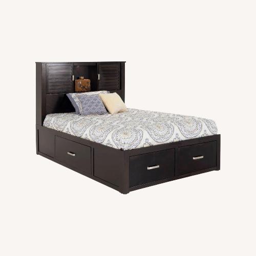 Used Bob's Discount Furniture Dalton Dark Brown Queen Bed for sale on AptDeco
