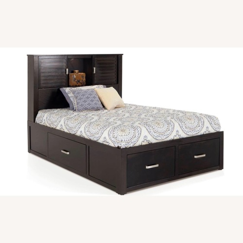 Used Bob's Discount Furniture Dalton Dark Brown Queen Bed for sale on AptDeco